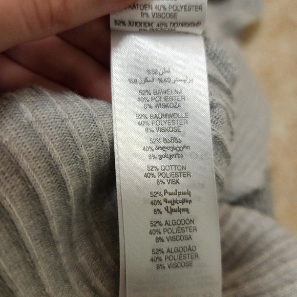 Grey knitted bodycon dress, cotton, viscose blend, New Loook, size small, midi - Picture 4 of 8